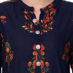 Vamika Coton Navy Blue Party Wear Kurti | Grocsy
