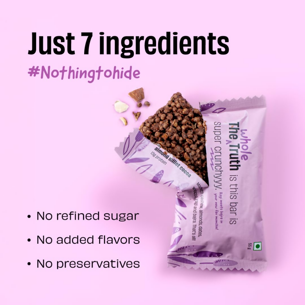 The Whole Truth Protein Bar - Almond Millet Cocoa | Grocsy