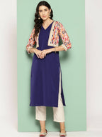 Ahalyaa Women's Traditional wear Kurta - Navy Blue | Grocsy