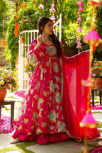 Teeya Creation Rani Color Wedding Wear Heavy Embrodiery Work Plazo Set | Grocsy