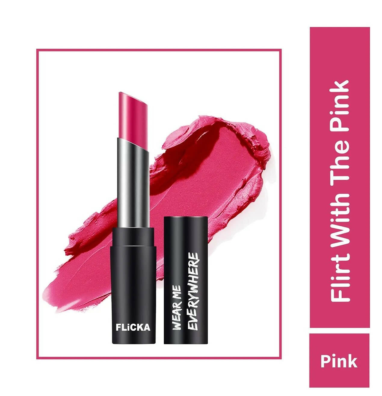 FLiCKA Wear Me Everywhere Creamy Matte Lipstick Flirt With The Pink | Grocsy