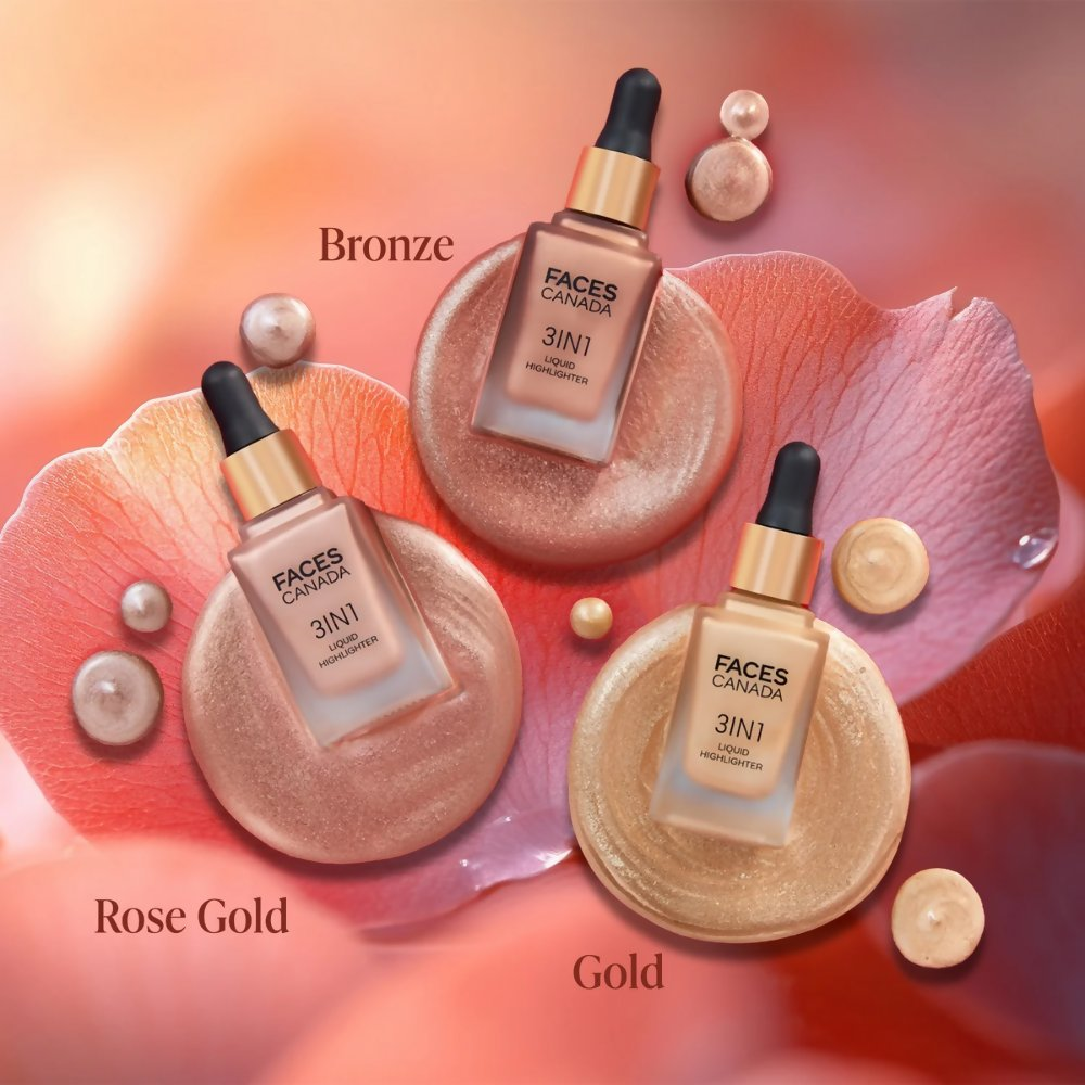 Faces Canada 3 in 1 Liquid Highlighter - Gold 01 | Grocsy
