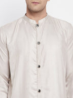 Even Apparels Beige Rayon Men's Sherwani Kurta With Open Front | Grocsy