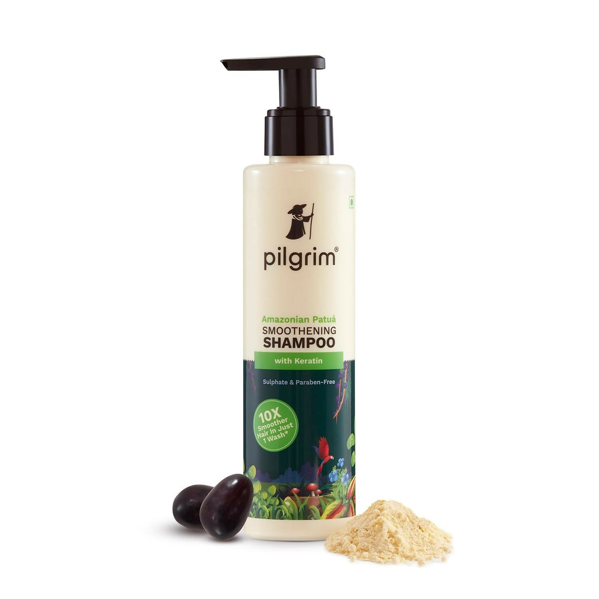 Pilgrim Patua & Keratin Hair Smoothening Shampoo For Dry & Frizzy Hair | Grocsy