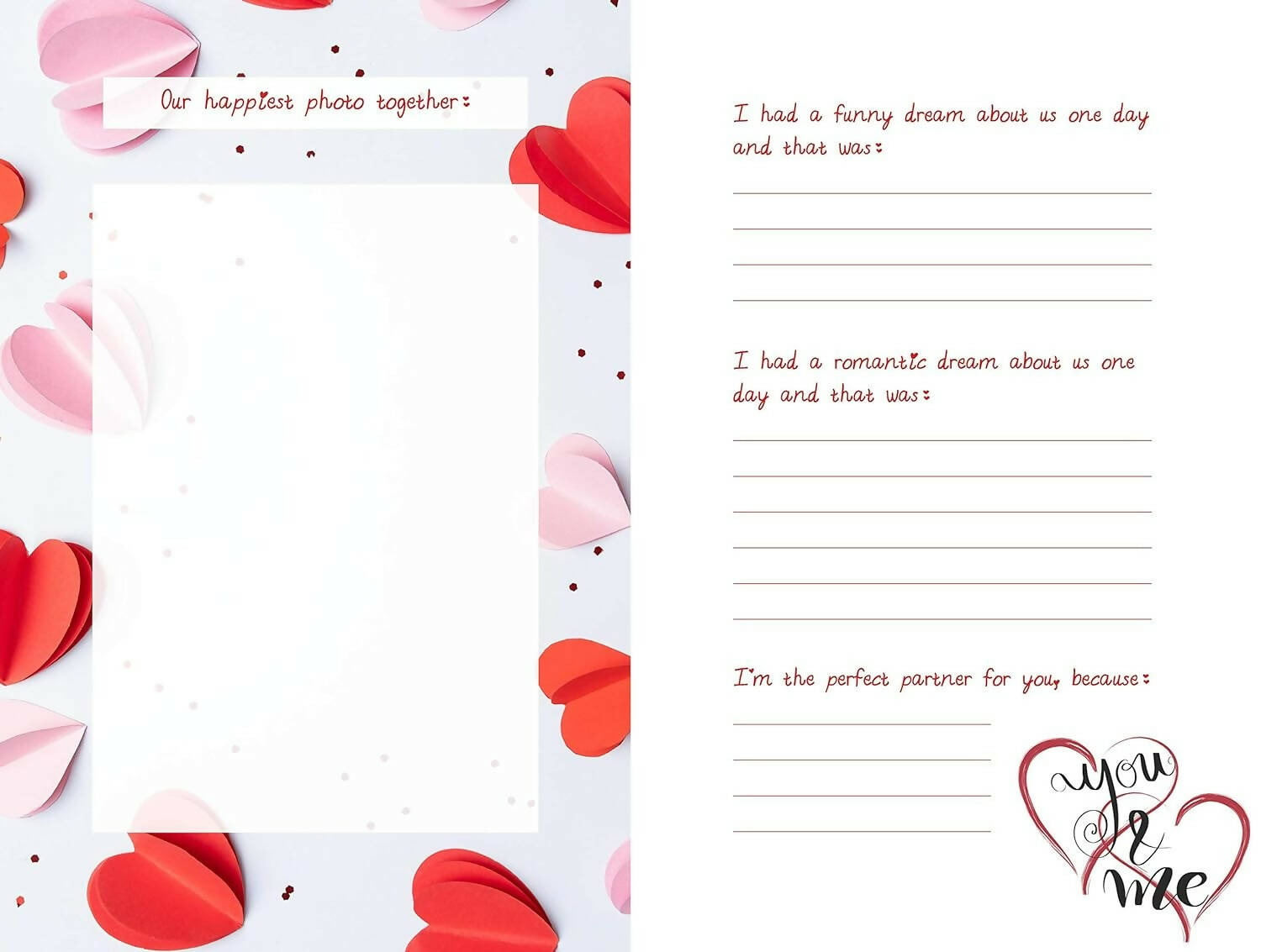 Pages Of Love What I Love About You And Our Memories: A Fill-In-The-Blank Gift | Grocsy
