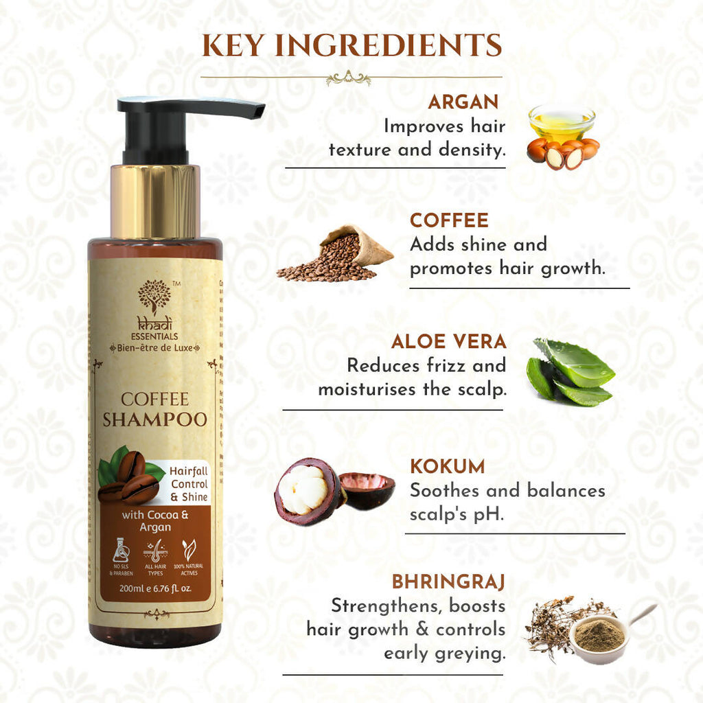 Khadi Essentials Ayurvedic Coffee Shampoo | Grocsy