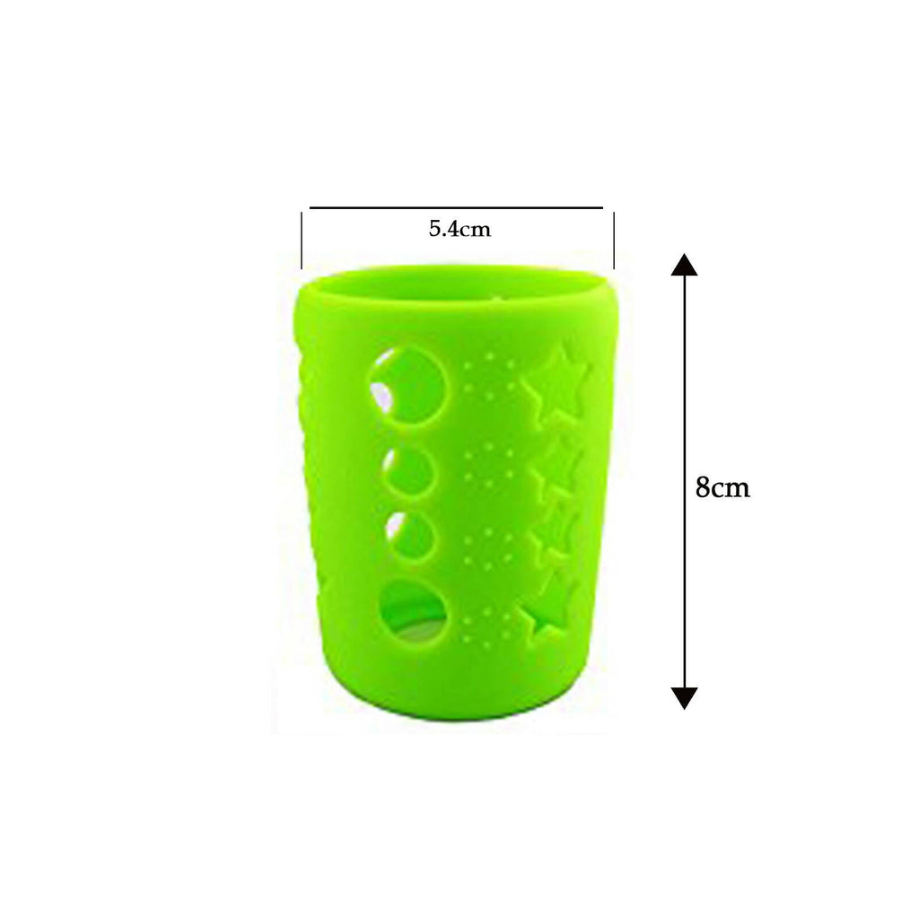 Safe-O-Kid Silicone Baby Feeding Bottle Cover Cum Sleeve for Insulated Protection 120mL- Green | Grocsy