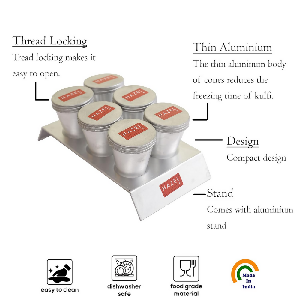 Hazel Kulfi Moulds Set Aluminium | Grocsy