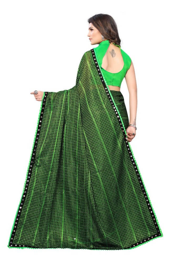 Vamika Green Lycra Knitted Saree | Grocsy