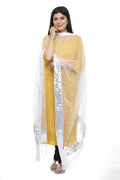 Mominos Fashion White 6 Line Mirror Border Dupatta | Grocsy
