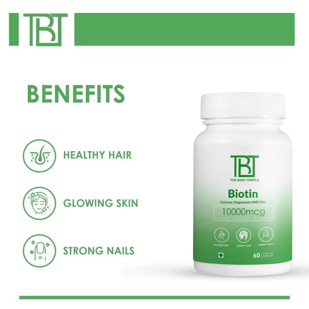 The Body Temple Biotin 10000mcg For Hair Growth and Healthy Skin | Grocsy