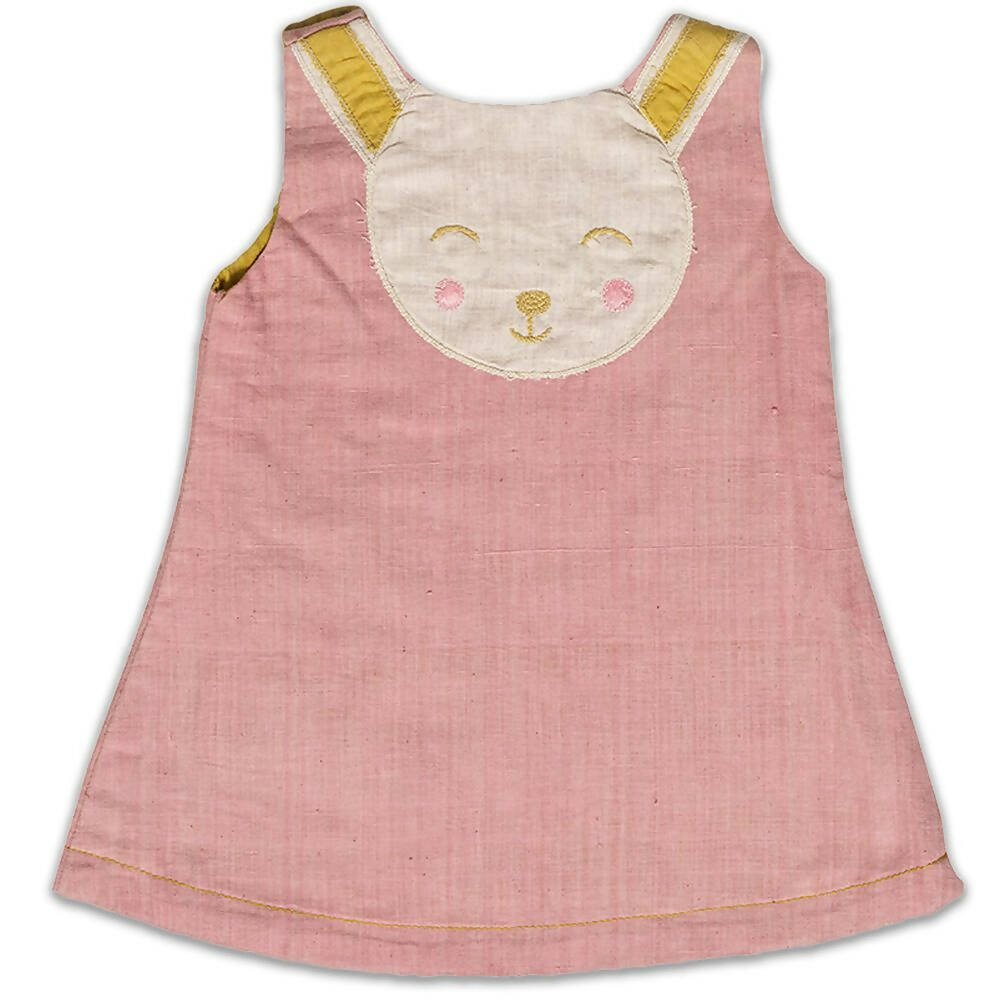 Mhyssa Pink Sleeveless A-line Frock | Grocsy