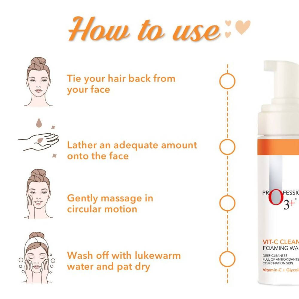 Professional O3+ Vitamin-C Cleanser Foaming Wash | Grocsy