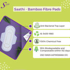 Saathi Bamboo Fiber Medium Flow Sanitary Napkins Pack | Grocsy