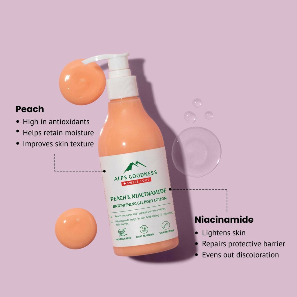 Alps Goodness Peach & Niacinamide Brightening Gel Body Lotion | Grocsy