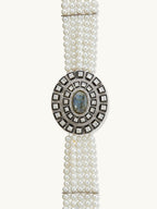 Nuyug Pearl Beaded Semi Precious Labradorite Stone & Enamelled Choker Necklace | Grocsy