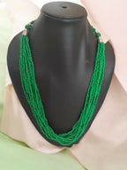 Inhanns Bloom Handmade Beaded Only Necklace - 12 Layers - Dark Green Necklace | Grocsy