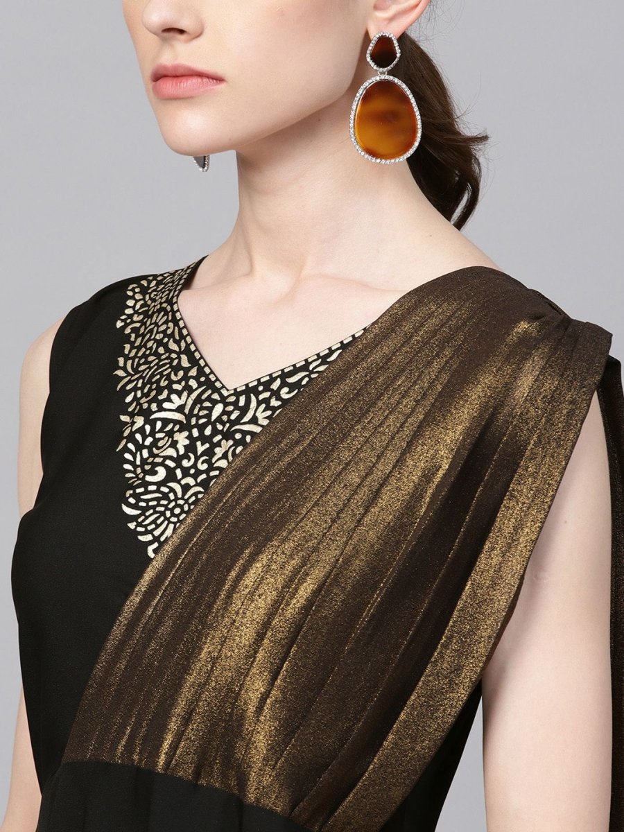 Ahalyaa Black Crepe Dress | Grocsy