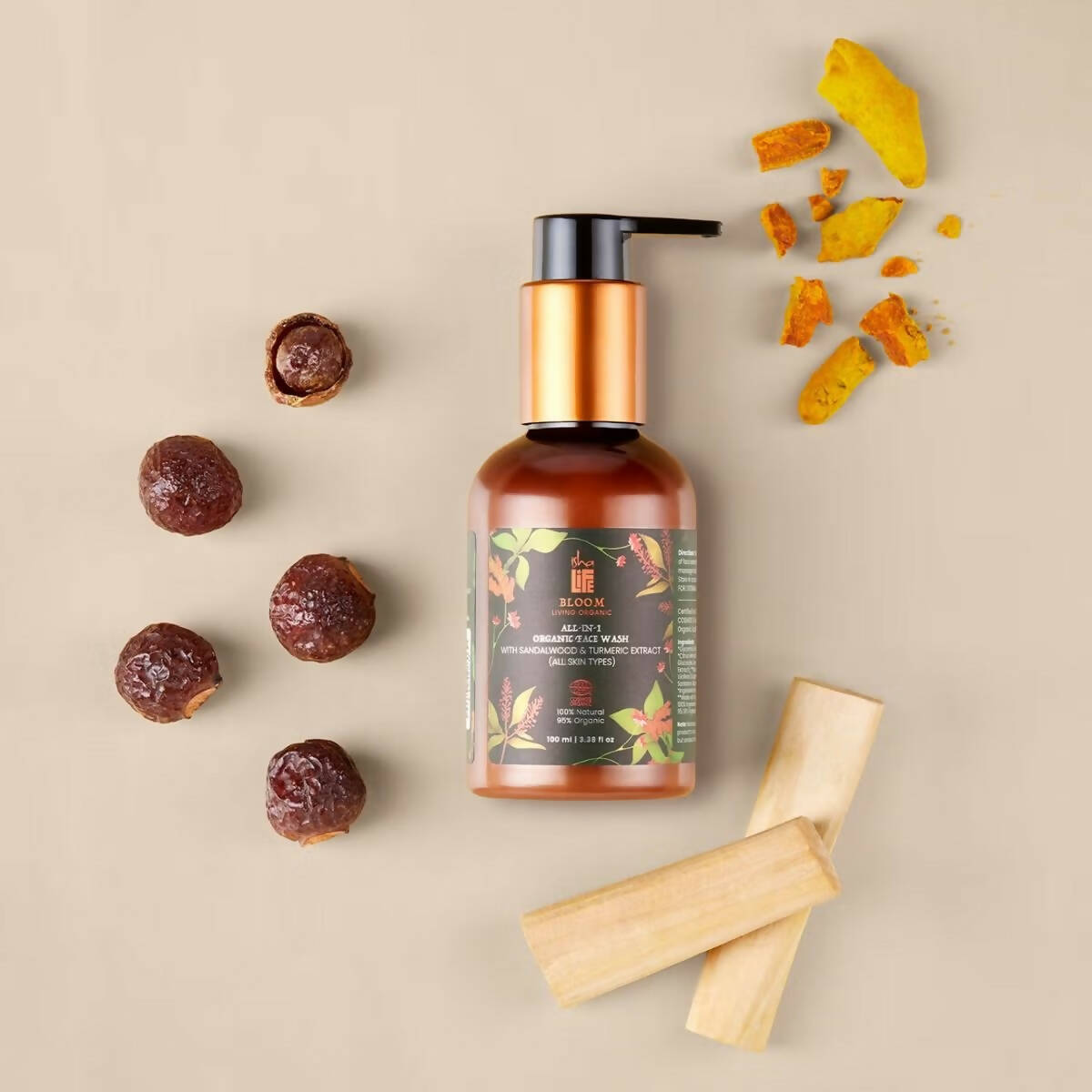 Isha Life All in 1 Organic Face Wash With Sandalwood & Turmeric | Grocsy