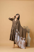 Joban Fashion Brown Tie & Dye Cotton Suit Set | Grocsy