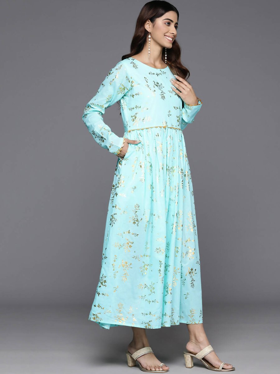 Ahalyaa Women's Traditional wear Dress - Blue | Grocsy