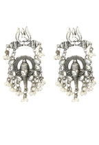 Mominos Fashion Johar Kamal Ganesh Design Silver Color Earrings