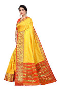 Vamika Cotton Rich Silk With Jacquard Weaving Yellow Saree | Grocsy