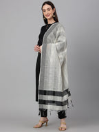 Janasya Women's Black Crepe Silk Solid Straight Festival Kurta Set | Grocsy