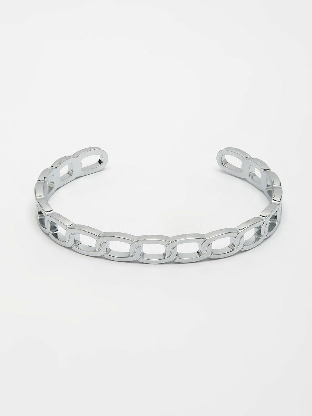 NVR Men's Silver-Plated Metal Cuff Bracelet