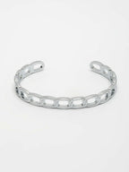 NVR Men's Silver-Plated Metal Cuff Bracelet