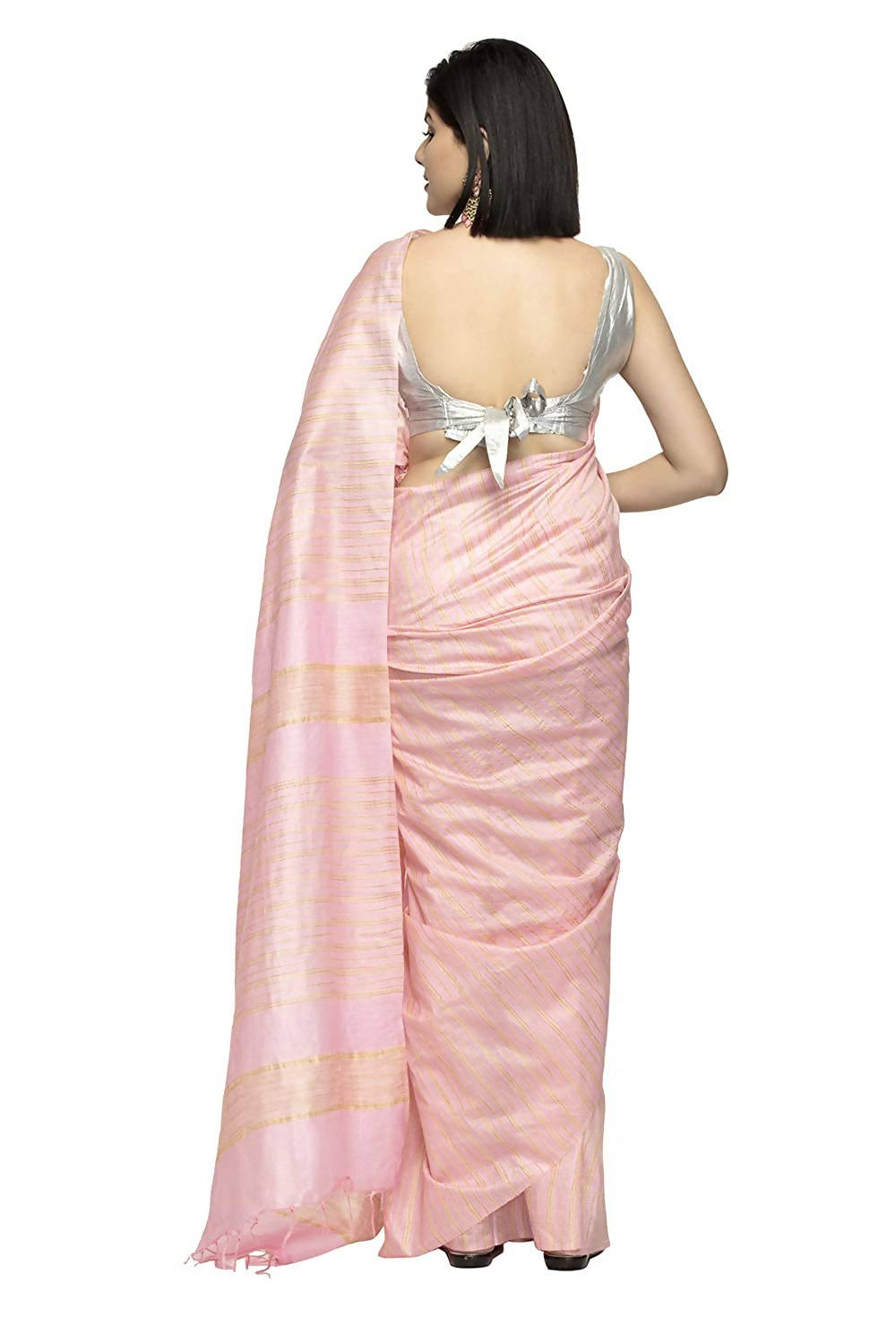 Mominos Fashion Baby Pink Color Bhagalpuri Saree | Grocsy