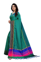 Vamika Green Cotton Silk Weaving Saree (Binita Green) | Grocsy