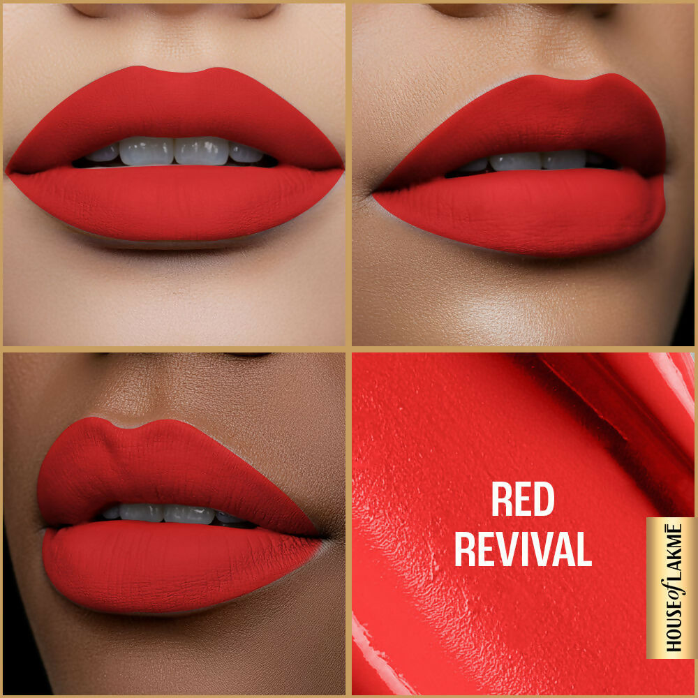 Lakme Ultimate Glam Matte Liquid Lipstick - Red Revival | Grocsy