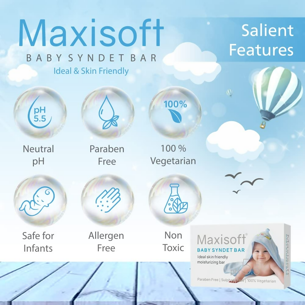 Maxisoft Baby Syndet Bar Bathing Bar For Babies | Grocsy