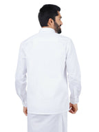 Ramraj Cotton Mens Full Sleeve White Shirt Plus Size - Royal Cotton | Grocsy