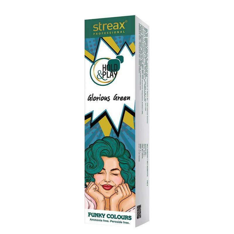 Streax Professional Hold & Play Funky Colours - Glorious Green | Grocsy