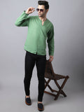 Even Apparels Green Pure Cotton Round Neck Slit Men's Kurta | Grocsy