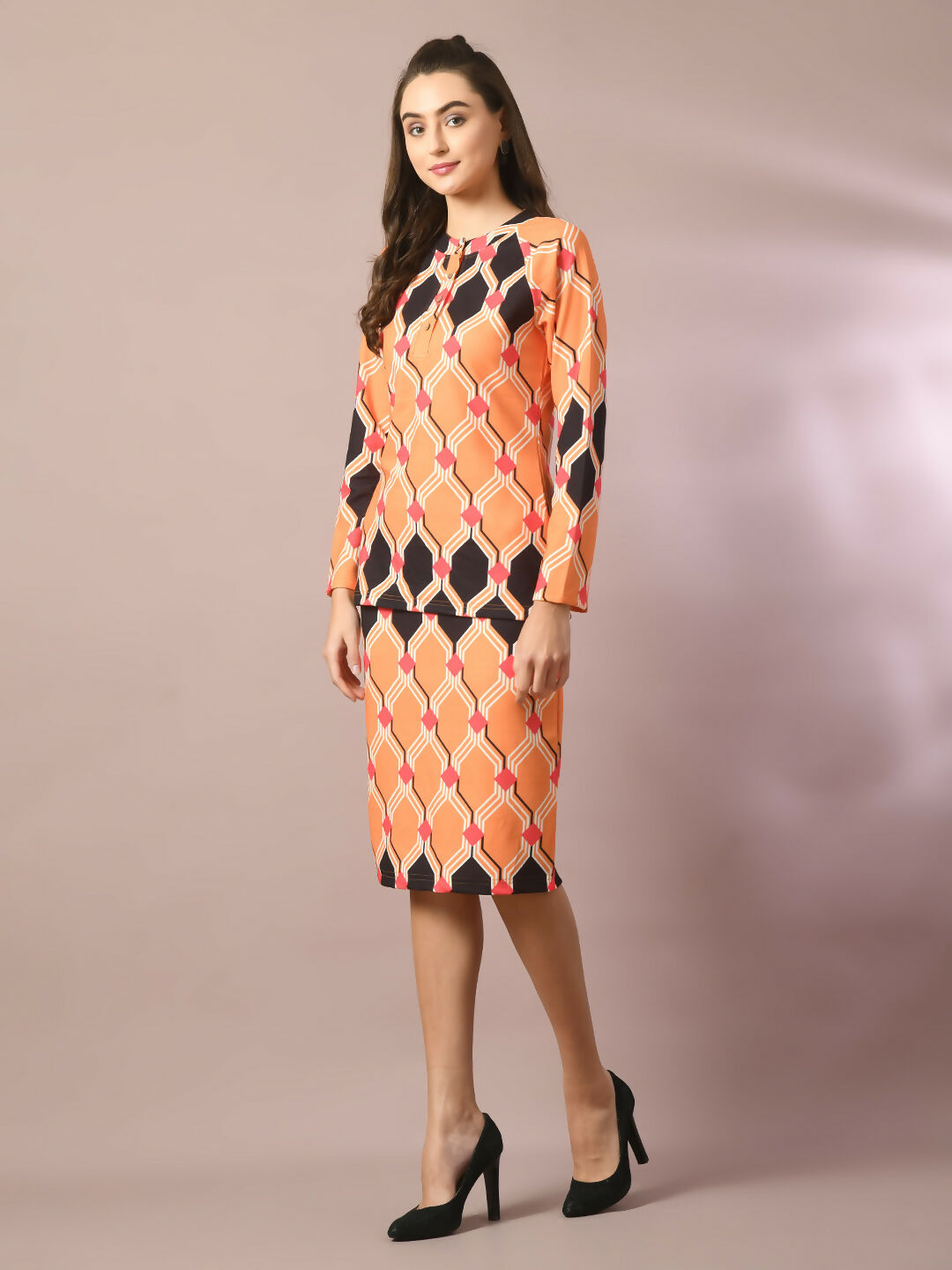Myshka Women's Multi Printed Knee Length Party Embellished Skirts | Grocsy