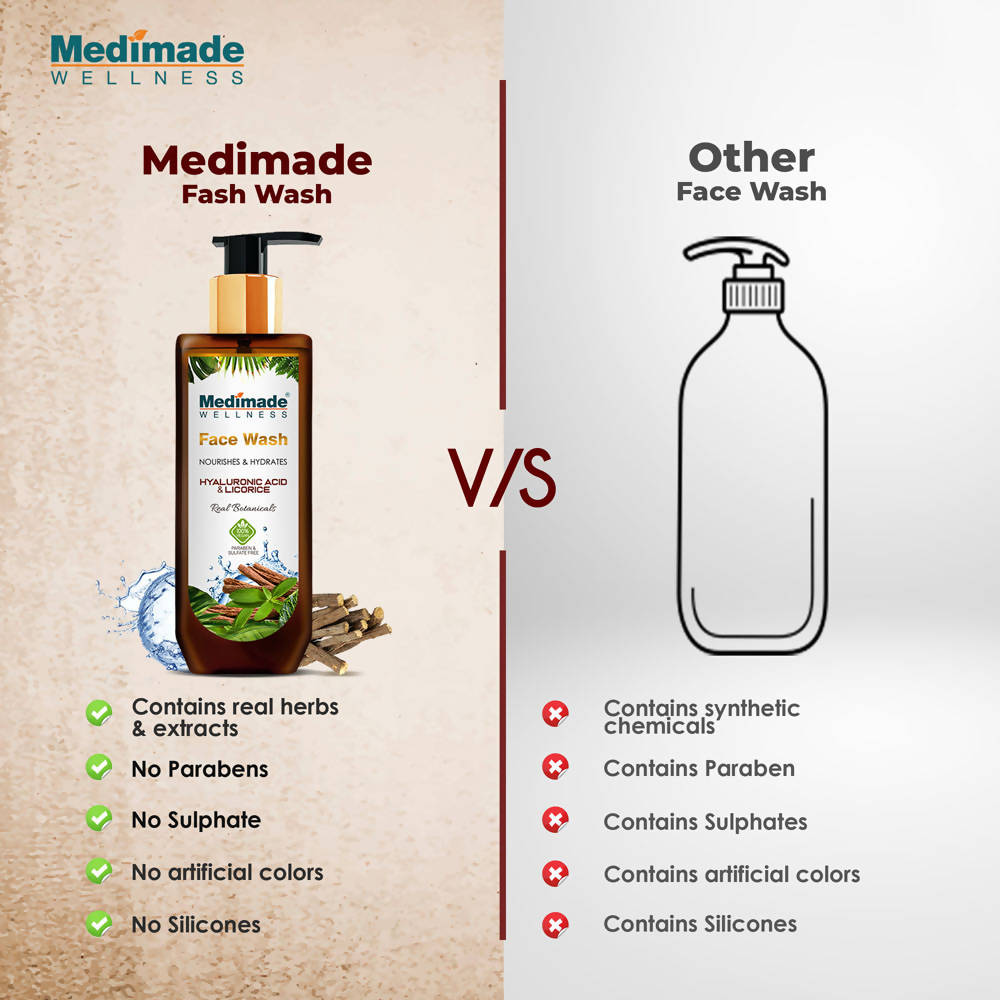 Medimade Wellness Hyaluronic Acid & Licorice Face Wash | Grocsy