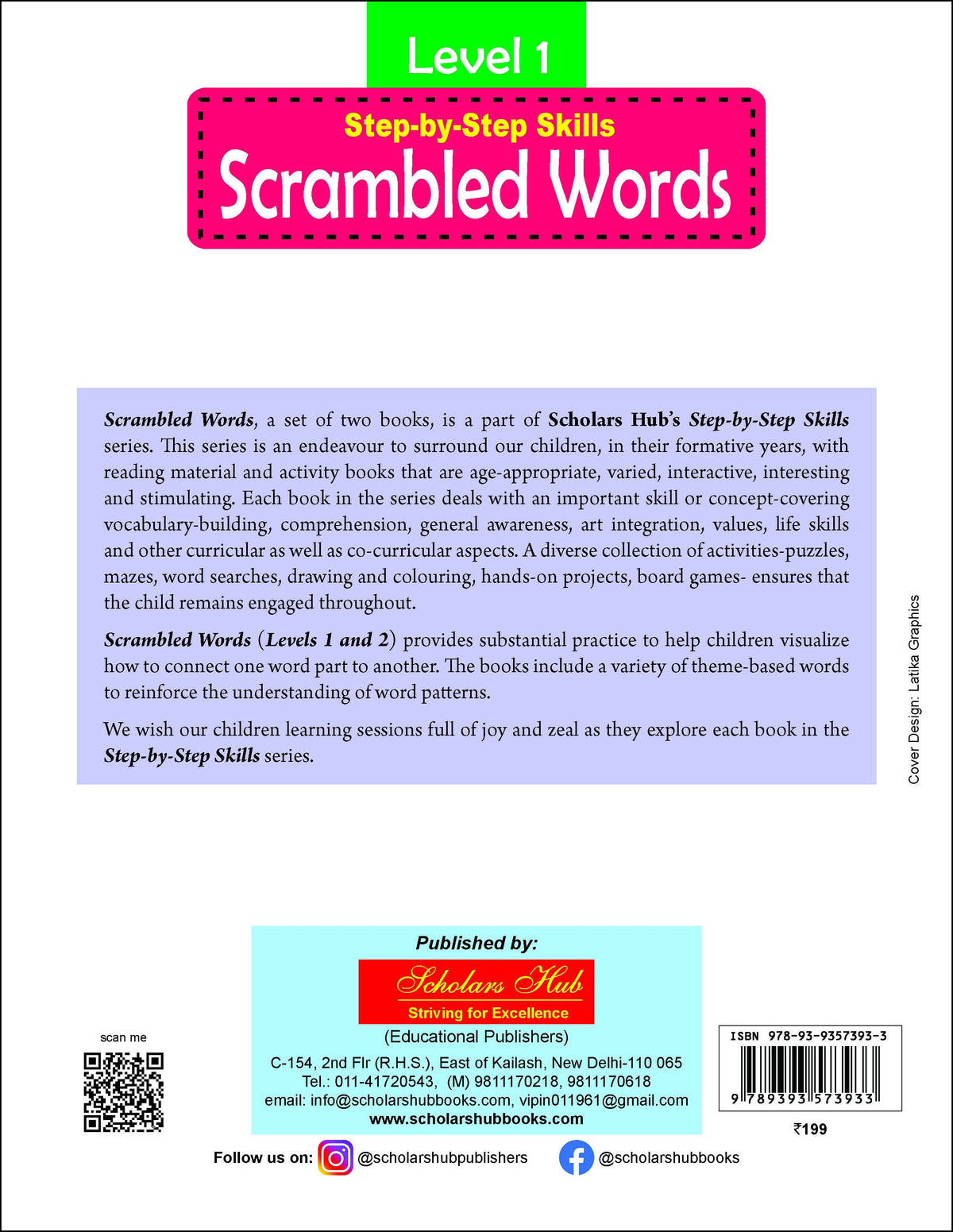 Step By Step Skills Scrambled Words-1(Tearble Colourful Worksheets) | Grocsy