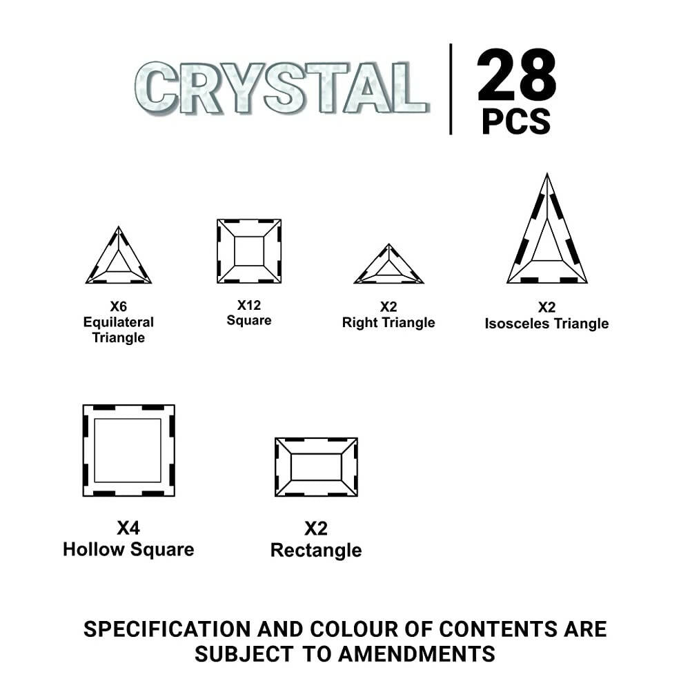 Kipa MagPlay Crystal 28 Pieces Magnetic Tiles, Set, Constructing and Creative STEM Toy with Smart Outdoor BagPack for Game for Boys Girls | Grocsy