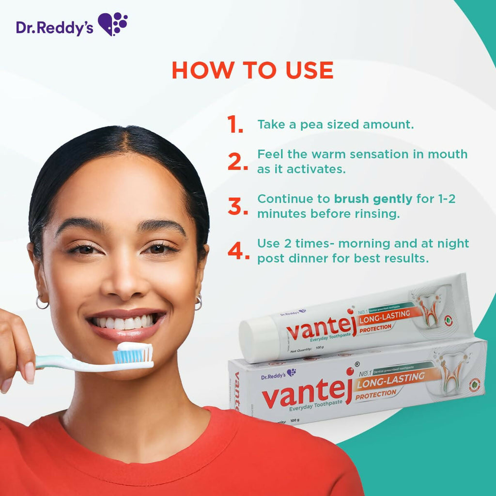 Vantej Sensitivity Protection Toothpaste, Gives Long Lasting Sensitivity Protection & Tooth Sensitivity Healing | Grocsy