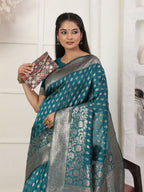 Shree Shyam Fashion Lichi Silk Rama Saree | Grocsy