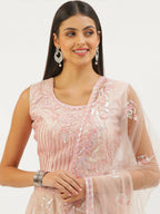 House of Panchhi Coral Net Sequinse Work Lehenga & Blouse, Dupatta | Grocsy