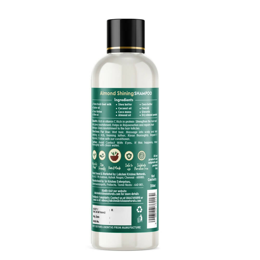 Lakshmi Krishna Naturals Almond Shining Shampoo | Grocsy