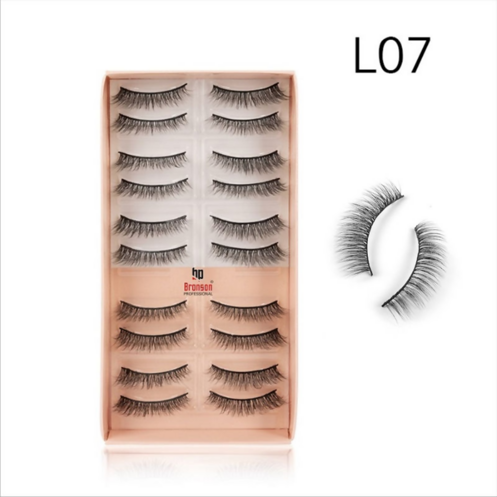 Bronson Professional Eyelash Set 3d False Long And Natural Eye Makeup - L07 | Grocsy