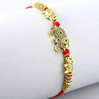 Ethnic Elephant Pearl Rakhi & Soan Papdi | Grocsy