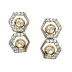 Duet Silver and Gold Earrings (Silver) - Ruby Raang | Grocsy