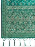 Shree Shyam Fashion Rama Green Silk Blend Saree | Grocsy