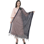 A R Silk Cotton Square Regular Dupatta Color Navy Dupatta or Chunni | Grocsy